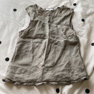 Prada gray silk tank sz 44